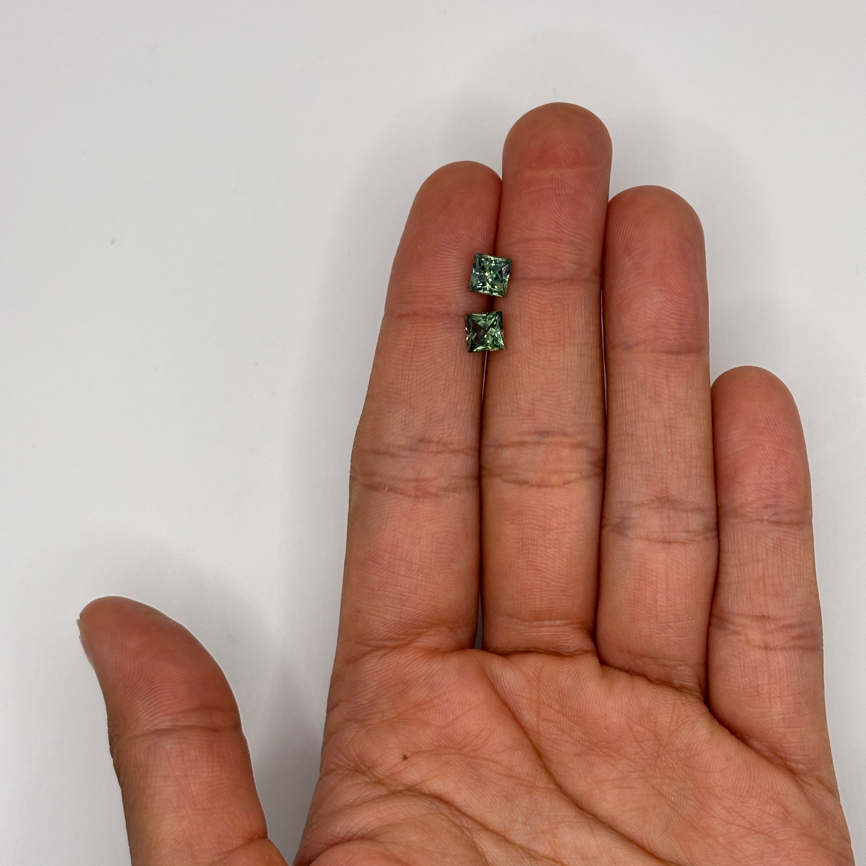#1-56 Princess Sapphire Pair 0.97ct & 0.88ct